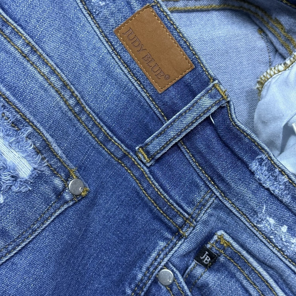Judy Blue Jeans Womens 5/27 (27x29) Skinny Ankle Cheetah Patches Distressed USA - Picture 6 of 9